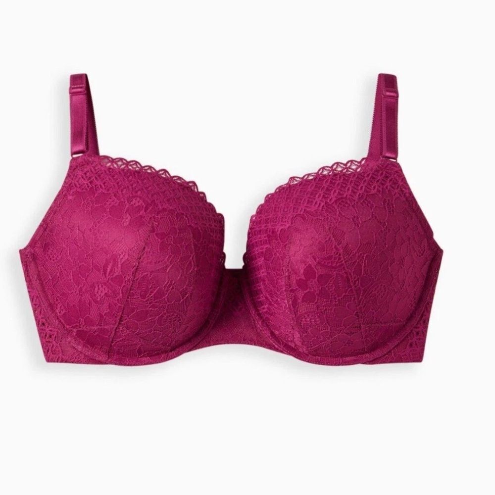 Torrid Curve Womens Purple Perfect Lace T-Shirt Push-Up Bra Purple 42D #H23313